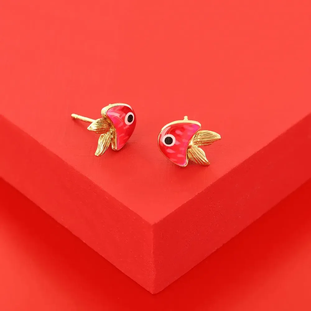 Red 4649 GOLD AND RED COLOR FLEAS IN A JAR - Jewelry - TARATATA BIJOUX | MOM
