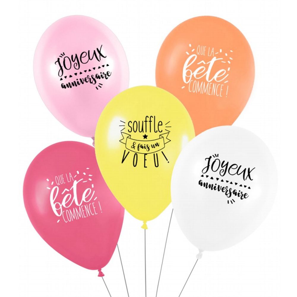 Lot De 5 Ballons Anniversaire Birthdays Party By Std Mom