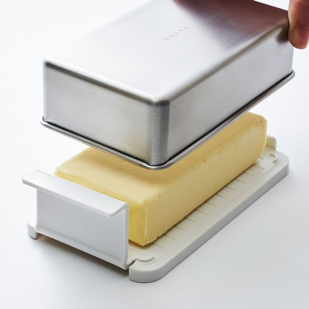 Stainless steel butter dish, resin holder - eATOCO/YOSHIKAWA