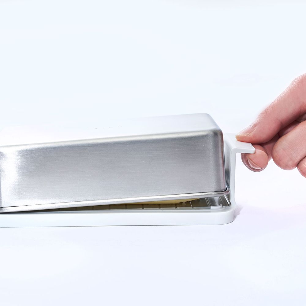 Stainless steel butter dish, resin holder - eATOCO/YOSHIKAWA