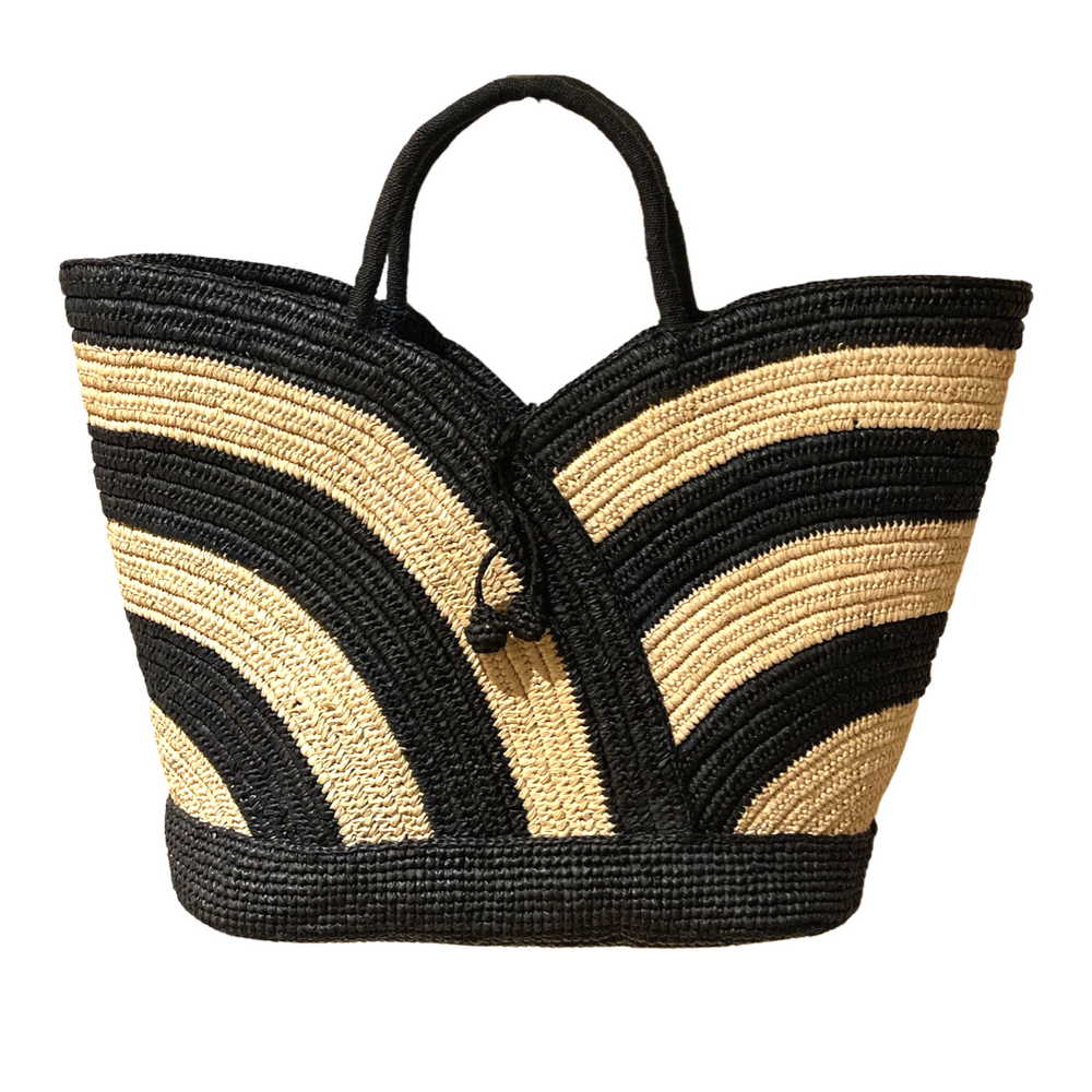 Camille Multicolor Striped Straw Backpack