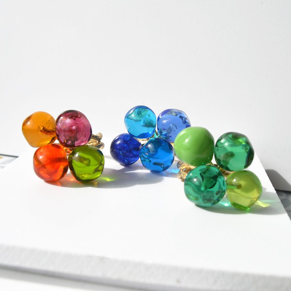 Bague plaqué or verre Murano artisan Chania collection Cadeaux