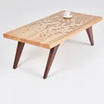 Wave - Table -  Bois de Hêtre et Noyer avec Nacre