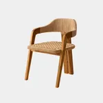 Natural teak and rope tripod chair