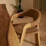 Solid teak and rope tripod chair