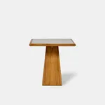 Tujuh marble and solid teak square table