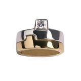 Bijoux - Bague PUZZLE bicolor argent et vermeil or jaune 24 carats - DOAMA BIJOUX