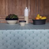 Linge de table textile - Nappe anti-tache coton enduit Papyrus Vert d'eau - FLEUR DE SOLEIL