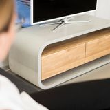 Sideboards - OPUS VIDERO Concrete Sideboard / TV-Stand Cabinet with wood or stainless steel insert - CO33 EXKLUSIVE BETONMÖBEL