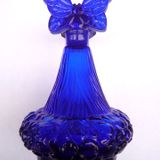 Art glass - Made in France perfume bottles, decorative bottles, turquoise, night blue, Art Déco - TIEF