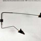 Outdoor wall lamps - Wall lamp 2 arms 1 curved - EDITIONS SERGE MOUILLE