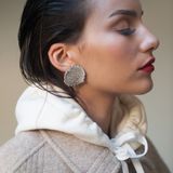 Bijoux - Medal silver earring - DELPHINE LAMARQUE