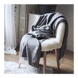 Objets de décoration - Plaid Fishbone 100% baby Alpaga naturel - INATA