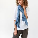 Scarves - Linen scarf in Dusty Blue - MAGICLINEN