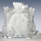 Art glass - TOWEL BOX HORSES - CRISTAL DE PARIS