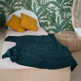 Throw blankets - Merino Wool Blanket Extrafine Forest green - LA MAISON DE LA MAILLE