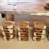 Stools - WOODEN STOOLS | Stools made of suar wood - XYLEIA PETRIFIED WOOD