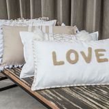Fabric cushions - LOVE embroidered cushion - FEBRONIE