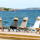 Lawn chairs - Ergonomic Chilean armchair in raw wood - several species available - B. ATTITUDE