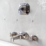 Faucets - Wall-mounted spout, Thermostatic & control valve, Art Deco collection - VOLEVATCH