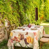 Kitchen linens - "Garden Eden" Linen Tablecloth - NAPKING BY BELLAVIA