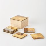 Tea and coffee accessories - MIRRORED SQUARED COASTERS SET - ANTIQUE MIRROR