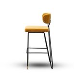 Stools for hospitalities & contracts - Apollo Bar Stool in Iron Structure And Brushed Brass Details - DUISTT