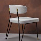 Chaises pour collectivités - Apollo Chaise de Salle à Manger en Structure en Fer Laqué Noir et Détails en Laiton Brossé - DUISTT