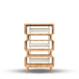 Bookshelves - Copacabana Bookcase in Natural Oak and Brass Details - DUISTT