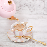 Tea and coffee accessories - Blush Stripes Teacup & Saucer - CRISTINA RE
