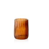 Mounting accessories - Stripes brown glass Toothbrush holder BA70093 - ANDREA HOUSE