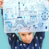 Design objects - Silicone colouring table mat for kids included 5 markers- PARIS - SUPERPETIT