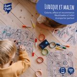 Papeterie bureau - Set de table en silicone à colorier avec ses 5 feutres effaçables inclus - Banquise - SUPERPETIT