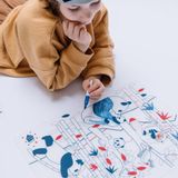 Papeterie - set de table en silicone à colorier avec 5 feutres effaçables inclus - thème Wildlife - PANDA - SUPERPETIT