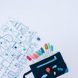 Sets de bureaux - Pochette en Denin brodée - SUPERPETIT