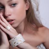 Orfèvrerie - Bracelet BLANC en argent sterling et finition en or 24 carats. - CHIARA DE FILIPPIS