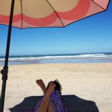 Objets design - Parasol de plage - Pop-grass rouge moutarde - Klaoos - KLAOOS