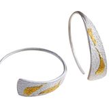 Orfèvrerie - Collection WHITE », boucles d'oreilles en forme de demi-cercle. Argent sterling et or - CHIARA DE FILIPPIS