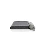 Throw blankets - plaid; 20%cashmere 80%wool; rabbit-fur-frays; grey/grey nature; 130x180 cm - KATRIN LEUZE -COLLECTION-