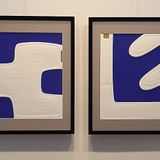 Paintings - Engraving and embossing 45 cm x 60 cm blue - FOUCHER-POIGNANT