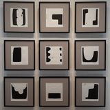 Frames - Engraving and embossing 40 cm x 40 cm black. - FOUCHER-POIGNANT