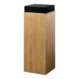 Console table - Block Pedestal in Limed Oak Wood and Bronze Details - DUISTT