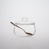 Bowls - Glass Sugar Bowl 190 ml with Acacia Spoon - TG