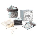 Bath towels - Storage basket with Zero Waste Reusable cleansing pads and a mesh bag - ATELIER CATHERINE MASSON