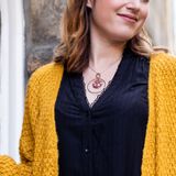 Gifts - Personalised circled necklace (stainless steel 42cm + 5cm) - MARGO