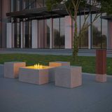 Dining Tables - TABULA QUADRA IGNIS Concrete Lounge Table with or without Ethanol Fireplace - CO33 EXKLUSIVE BETONMÖBEL
