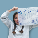 Objets design - set de table en silicone à colorier avec 5 feutres effaçables inclus - thème Wildlife - BOREAL - SUPERPETIT