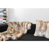 Fabric cushions - EMBROIDERY FAUX FUR PLAID - MX HOME