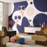 Wallpaper - Arcade Women Illustration Wallpaper - LA MAISON MURAEM