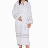 Homewear - BATHROBE KIMONO WHITE-SULTAN COTTON UNISEX - LALAY